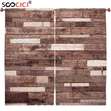 Wooden Rustic Floor Planks Curtain Set