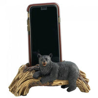 Black Bear on Log Phone Holder